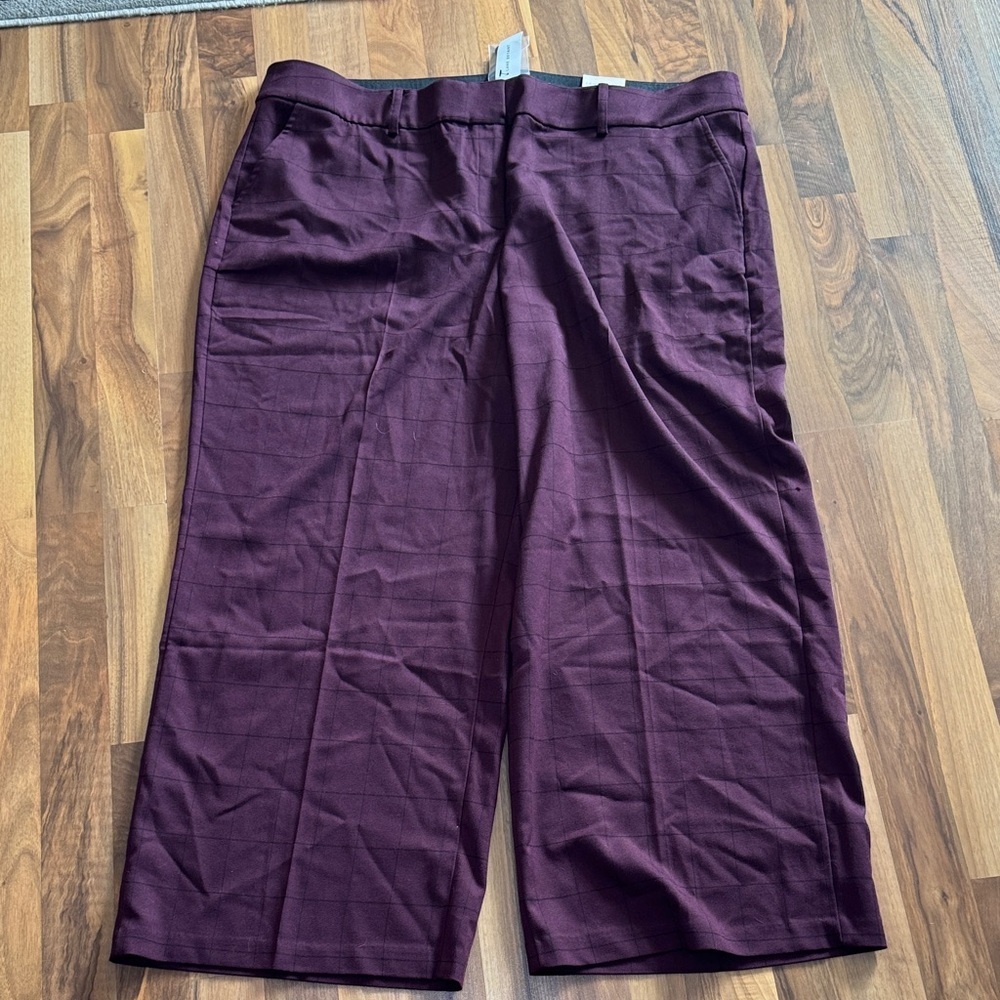 NWT Lane Bryant Deep Purple Dress Pants wide leg